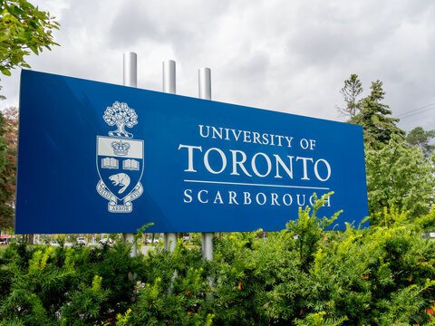 Scarborough, Toronto, On, Canada - August 29, 2020: Sign Of University Of Toronto Scarborough. U Of T Scarborough Is A Satellite Campus Of The University Of Toronto.