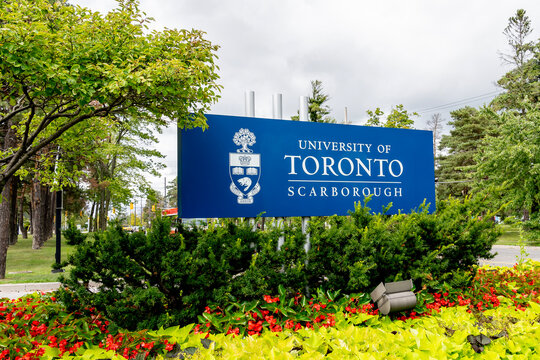 Scarborough, Toronto, On, Canada - August 29, 2020: Sign Of University Of Toronto Scarborough. U Of T Scarborough Is A Satellite Campus Of The University Of Toronto.