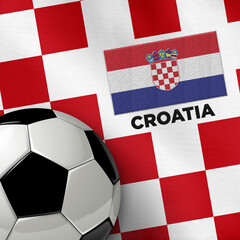 Soccer ball and jersey background concept of Croatia national football team.