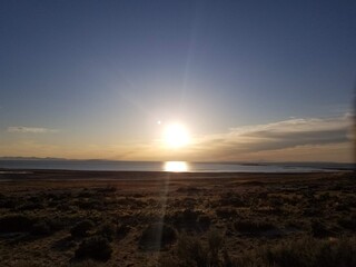 Sunset over landscape