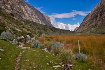 A beautiful and coloful valley in the Peruvian Andes