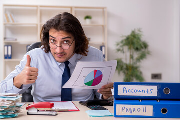 Young male financial manager in the office