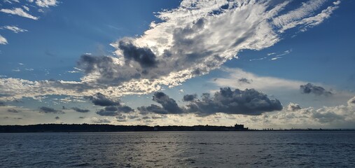 Clouds at dusk over ocean