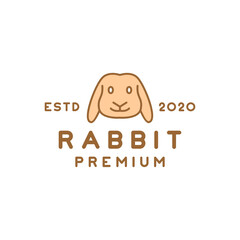 Cute Rabbit Animal Vector Logo illustration design