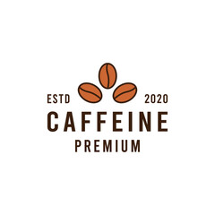 caffeine coffee drink Vector Logo illustration design vintage