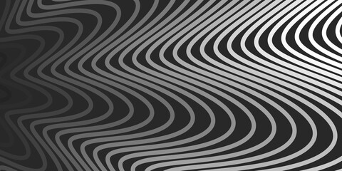 明るさのグラデーションのある波状の曲線の連なり