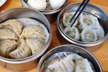 Eating kosher Chinese vegan dim sum dumpling