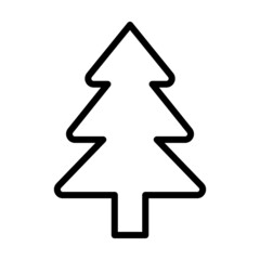 Forest tree outline and thin line icon isolated on white background EPS Vector