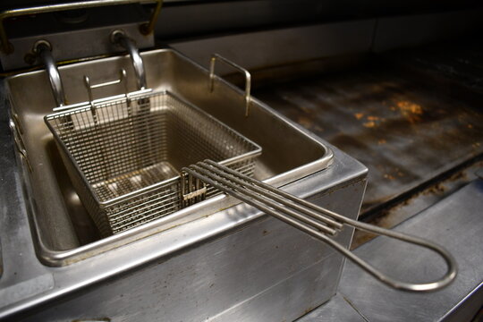 Deep Fryer In An Industrial Kitchen.