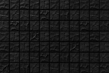Black mosaic wall tile pattern and seamless background