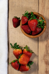 extremely healthy and ripe strawberries.