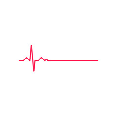 Heart beat monitor pulse line art icon for medical apps and websites isolated on white background EPS Vector