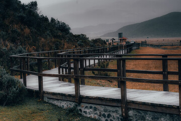 bridge on a mountain landscape