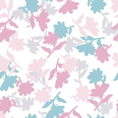 Abstract Spring Flower Vector Silhouette Pattern