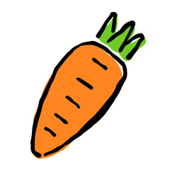 Illustration of Carrot: Illustration like hand drawn illustration with ink and brush