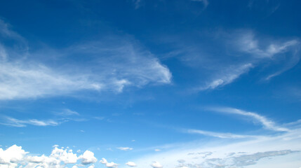 Blue sky white clouds fresh air nature