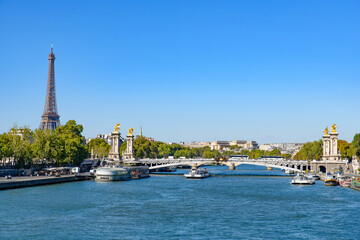 Pont Alexandre III, an arch bridge across the River Seine in Paris, France