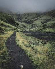 Green Path in Icelandic Mountains