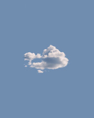 Perfect cloud on blue background, isolated cloud