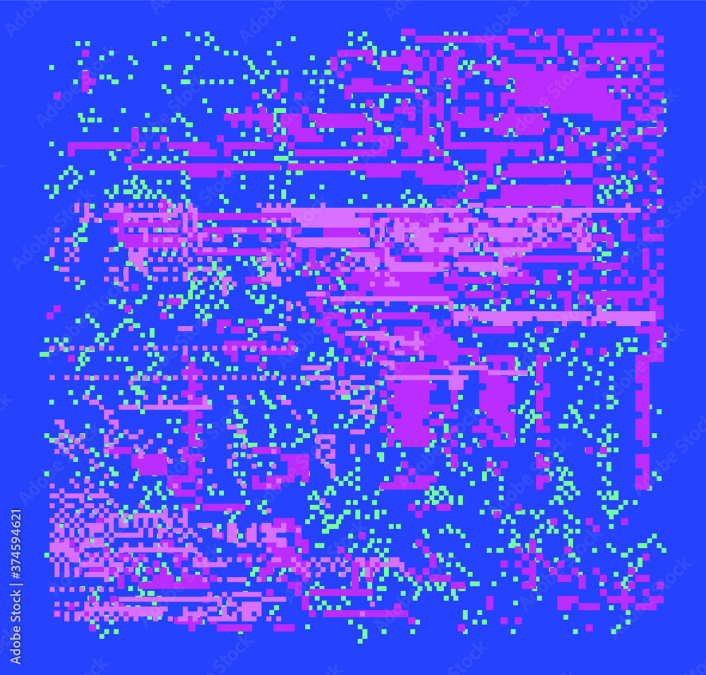 Aufkleber Abstract pixelated background with flickers and datamoshing effect.