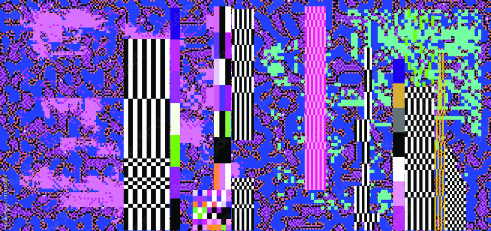 Aufkleber Abstract pixelated background with flickers and datamoshing effect.