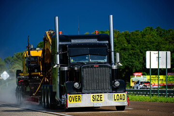 Arizona, USA - May, 2020: Truck. Over size load cargo. USA trucks.