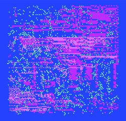 Abstract pixelated background with flickers and datamoshing effect.