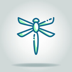 dragonfly icon or logo in  twotone
