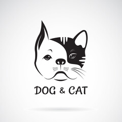 Vector of dog face and cat face design on a white background. Pet. Animal. Easy editable layered vector illustration.
