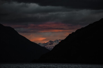sunset over the mountains