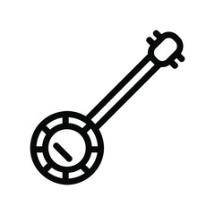 banjo icon or logo in  outline
