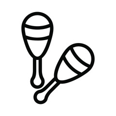 maracas icon or logo in  outline
