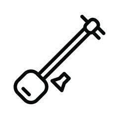 shamisen icon or logo in  outline
