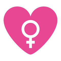 Female gender in heart design, Sexual orientation identity human people relationship love connection and sex theme Vector illustration