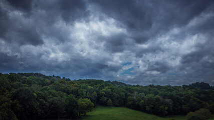 storm clouds over the forest