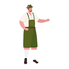 man cartoon with traditional cloth design, Oktoberfest germany festival and celebration theme Vector illustration