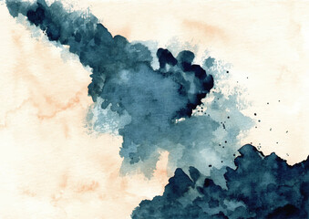Watercolor abstract blue splash background