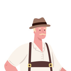 old man cartoon with traditional cloth design, Oktoberfest germany festival and celebration theme Vector illustration