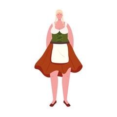 woman cartoon with traditional cloth design, Oktoberfest germany festival and celebration theme Vector illustration
