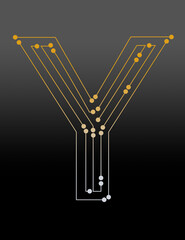 digital style for backgrounds and titles with the letter Y