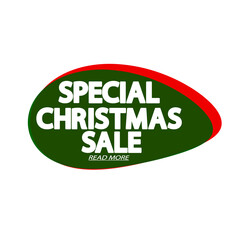 Special Christmas Sale, bubble banner design template, Xmas discount tag, app icon, vector illustration