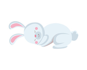 Cute white rabbit cartoon vector design