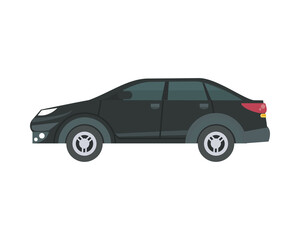 Isolated black sedan car vector design