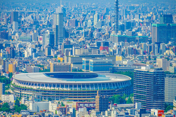 新国立競技場と東京の街並み