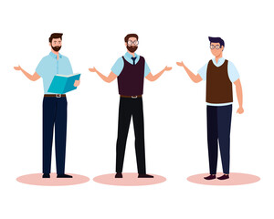 Fototapeta premium School men teachers cartoons design, Education class lesson and knowledge theme Vector illustration