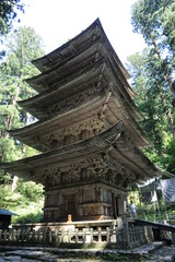 Five - storied pagoda in Mt.Haguro ,japan,akita