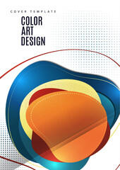 Smooth abstract intersecting shapes. Colorful advertising banner for sale. Seasonal discounts. Template with copy space for marketing. Vector