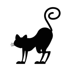 Halloween cat silhouette vector design