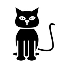 Cute cat silhouette style icon vector design