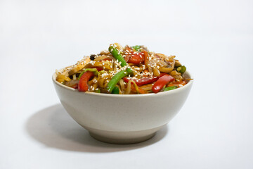 Asian udon Soba noodles isolation, concept food